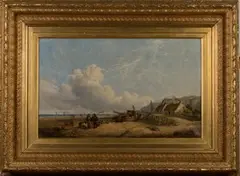 Benjamin Callow, Fisherfolk on a Beach, 1892, oil on canvas