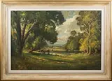 Edwin Harris, Sussex Meadow, oil on canvas