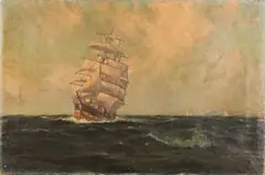 Study of a Clipper at Sea by Charles Murray Padday, early/mid-19th Century oil on canvas, sold Mar 2016