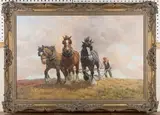 Rosemary Sarah Welch, Plough Team, oil on canvas