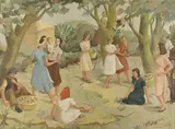 F.W. Darlington, The Apple Pickers, oil on canvas