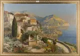 Gottfried Arnegger, View of the Amalfi Coast, oil on canvas