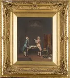 Alexander Brantingham Simpson, Book Lovers, oil on board