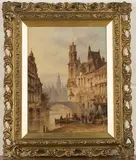 Felice Auguste Rezia, Scene in Abbeville, France, 1903, oil on board