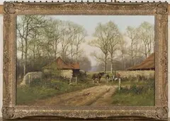 James Wright, Rural Scene, oil on canvas