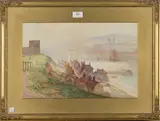 Frank Rousse, View of Whitby, watercolour