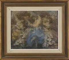 Mary Krishna, Let's Dance! Adieu, Dull Care and Dreary Chance, oil on board