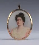 Mary Josephine Gibson, Oval Miniature Head and Shoulders Portrait of a Lady, 1887, watercolour on ivory