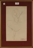 Laura Knight, Study of a Ballerina, pencil drawing