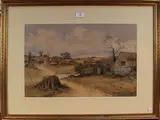 Will Anderson, View of a Farm, watercolour and gouache