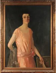 David Neave, Portrait of Woman wearing Pink Dress' (Portrait of Phyllis Mary Still), oil on canvas