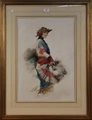 William Barribal, Young Lady Allegorical of Great Britain, 1914, watercolour and gouache
