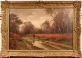 William Greaves, Figure walking along a Country Path, oil on canvas
