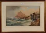 John C. Wren, Cornish Coastal View, watercolour
