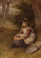 Charles Edward Wilson, A Rest by the Way, Surrey, watercolour