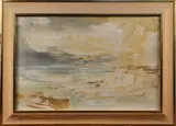 John Hitchens, Lowtide Sunset Bay, oil on canvas