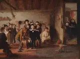 George Smith, Interior View of a Village Schoolroom with a Child about to be crowned with a Dunce's Hat