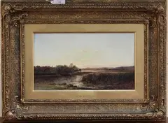 On the River Lee by Charles Leslie, oil on canvas, sold Sep 2015