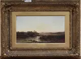 Charles Leslie, On the River Lee, oil on canvas