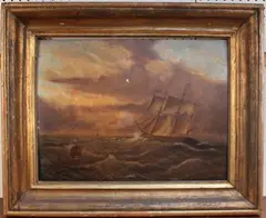 John Edwards, Study of a Sailing Vessel, oil on panel