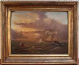 John Edwards, Study of a Sailing Vessel, oil on panel