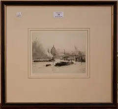 Rowland Langmaid, St Paul's, Blackfriars, monochrome etching