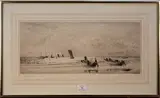 Cockle Boats by William Lionel Wyllie, monochrome etching, sold Sep 2015