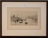 Rowland Langmaid, St Ives Harbour, monochrome etching