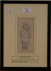 My New Coat by Eileen Soper, pencil drawing, sold Sep 2015