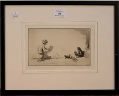 The Black Puss-Cats by Eileen Soper, monochrome etching, sold Sep 2015