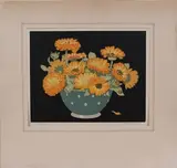 Hall Thorpe, Marigolds', early 20th Century woodblock printed in colours