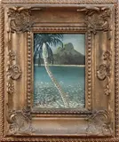 Noël Coward, Jamaican View with a Palm Tree, oil on panel