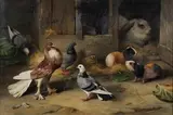 Edgar Hunt, Home Pets, 1901, oil on canvas