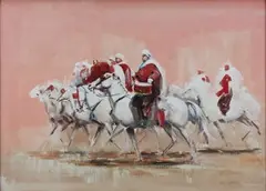John Skeaping, A Procession of Arab Horsemen, watercolour and gouache