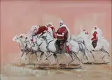 John Skeaping, A Procession of Arab Horsemen, watercolour and gouache
