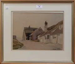 View of the Forge at Pyecombe by Charles Knight, watercolour, sold Jun 2015