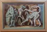 Hans Feibusch, Mandrill and Mangabeys, colour lithograph published by the Baynard Press for School Prints Limited