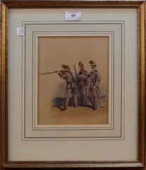 The Norfolk Volunteers by Orlando Norie, watercolour, sold Jun 2015