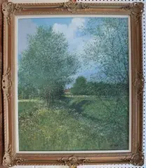 C. Neal, Countryside Scene, oil on canvas