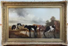 James Thomas Wheeler, Landscape with a Herd of Cows, oil on canvas