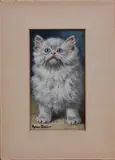 Minnie Rosa Bebb, Study of a Seated Cat, oil on artist's board