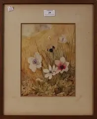 Henry Roderick Newman, Study of Anemones in the Wild, 1884, watercolour