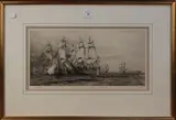 The Battle of Trafalgar, three early 20th Century monochrome etchings by William Lionel Wyllie, all signed in pencil, sold Mar 2015