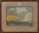 Ernest Howard Shepard, Coastal View with Rainbow, watercolour and gouache