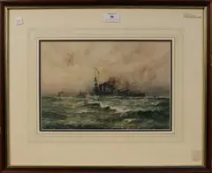 William Minshall Birchall, All ready but no enemy, 1919, watercolour with gouache