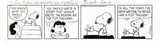Charles M. Schulz, Peanuts Cartoon with Lucy and Snoopy, 1986, pen and ink with correction ink