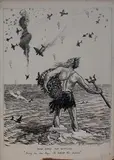 Ernest Howard Shepard, New Game for Neptune, Bring 'em down boys, I'll collect the pieces, pen and ink highlighted in white