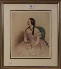 Anton Hähnisch, Portrait of a Seated Lady wearing a Lavender Gown, 1851, watercolour