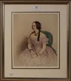 Anton Hähnisch, Portrait of a Seated Lady wearing a Lavender Gown, 1851, watercolour