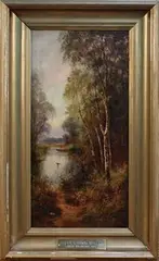 A Quiet Back Water by Ernest Walbourn, oil on canvas, sold Mar 2015